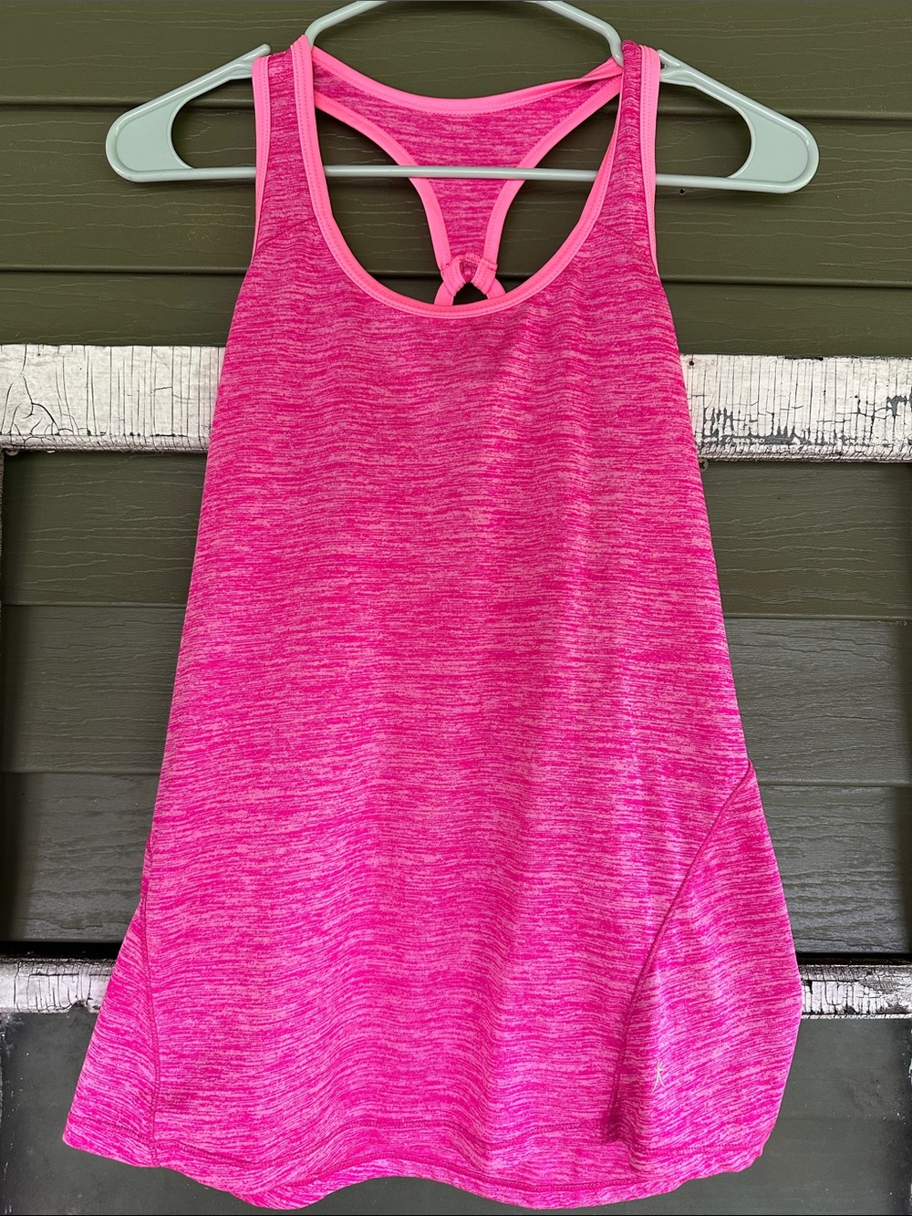 Danskin Pink Space-Dye Racerback Tank Top